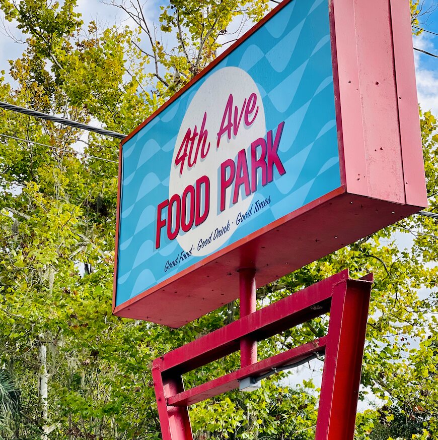 Fourth Avenue Food Park sign in Gainesville